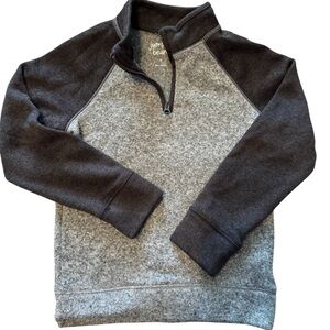 🤎Jumping Beans Gray and Black Boys Quarter-Zip Sweater